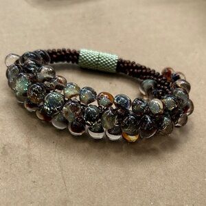 Handmade! Brown and green bracelet